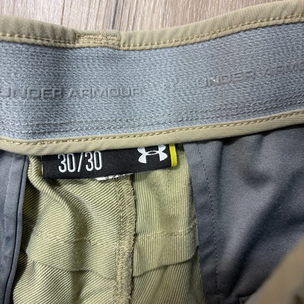 Under Armour Mens Match Play Straight Leg Golf Pants 30x30 Brown Tan